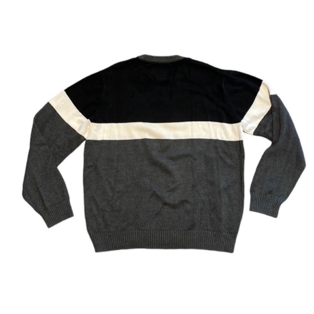 Brooklyn Cloth Men's Knit Black, White & Grey Star Crewneck Sweater - Picture 2 of 3
